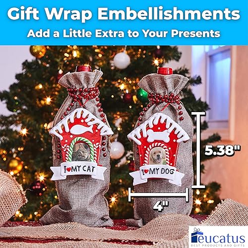 Miniatura 7 de Marco de fotos de gato súper festivo, adorno de Navidad. Personaliza tu divertido recuerdo de Navidad 2020 con una bonita foto de gatito atigrado o