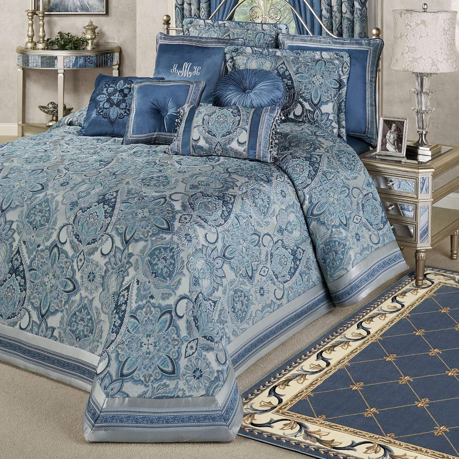 Touch of Class Arabelle Grande Bedspread Blue Home & Kitchen
