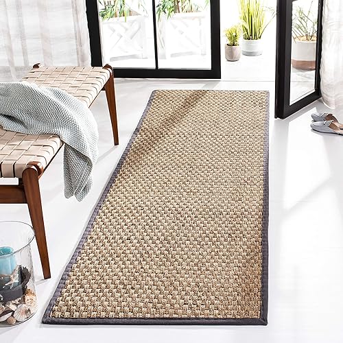 Vista 122 de SAFAVIEH Natural Fiber NF114A - Alfombra de hierba marina, tejido de canasta, con borde, para zonas de alto tráfico, sala de estar, dormitorio, 2