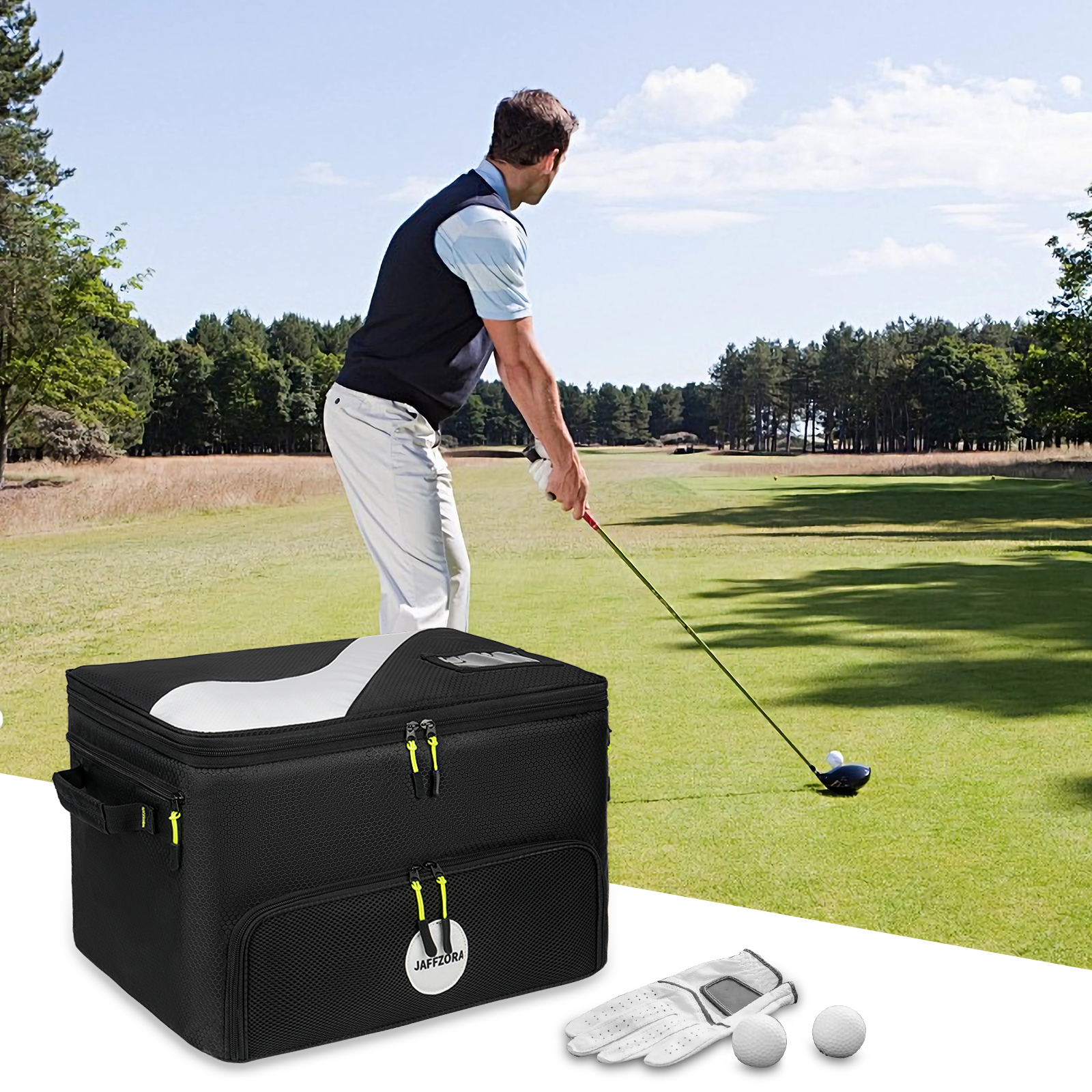 Jaffzora 3-Layer Golf Trunk Organizer, Golf Gifts for Men Women