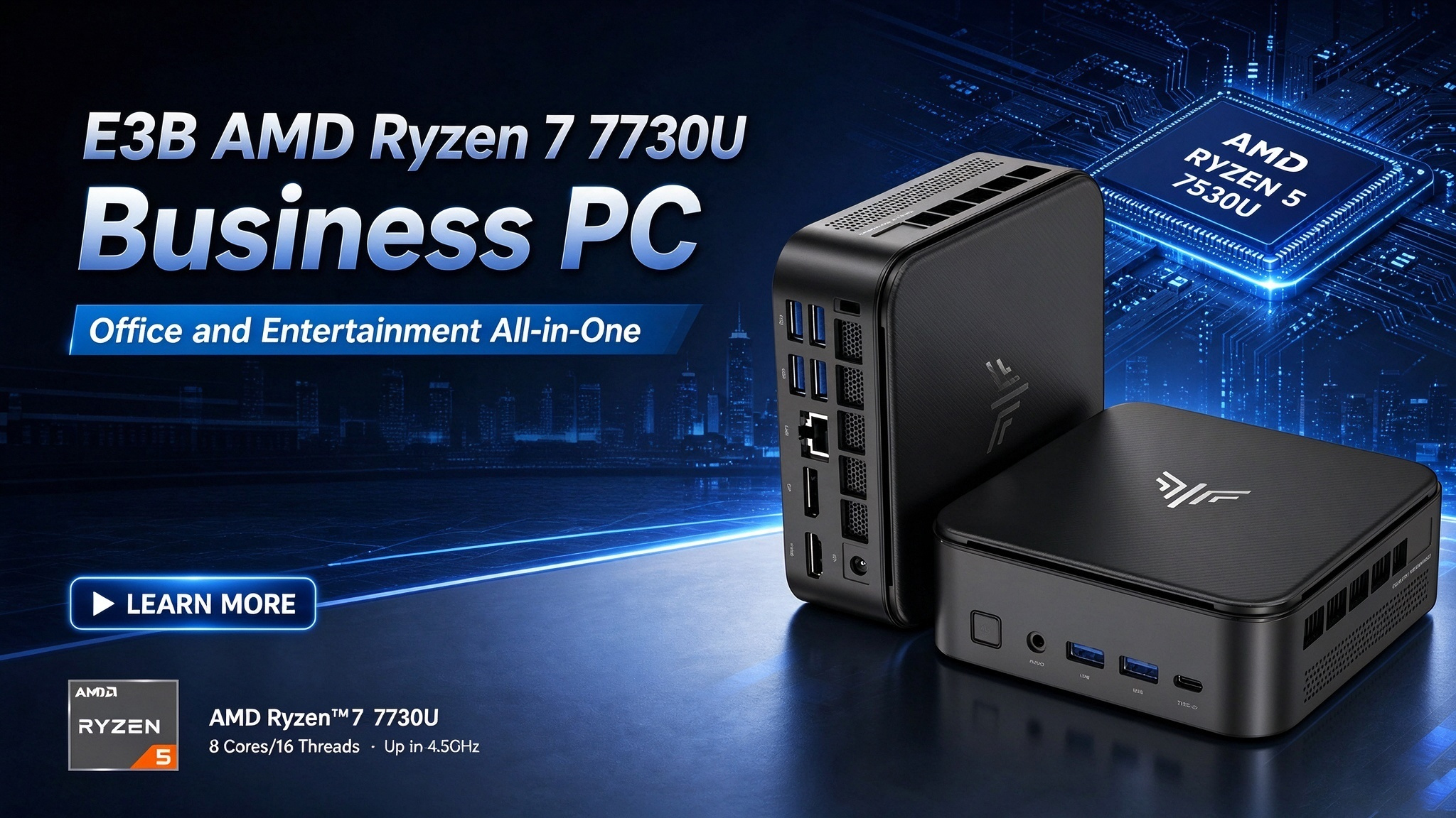 Amazon.com: KAMRUI E3B Mini PC 16GB RAM 512GB SSD AMD Ryzen 7730U
