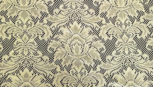 Miniatura 2 de Mantel de encaje marfil con flores superpuestas, 72 x 72 pulgadas, cuadrado