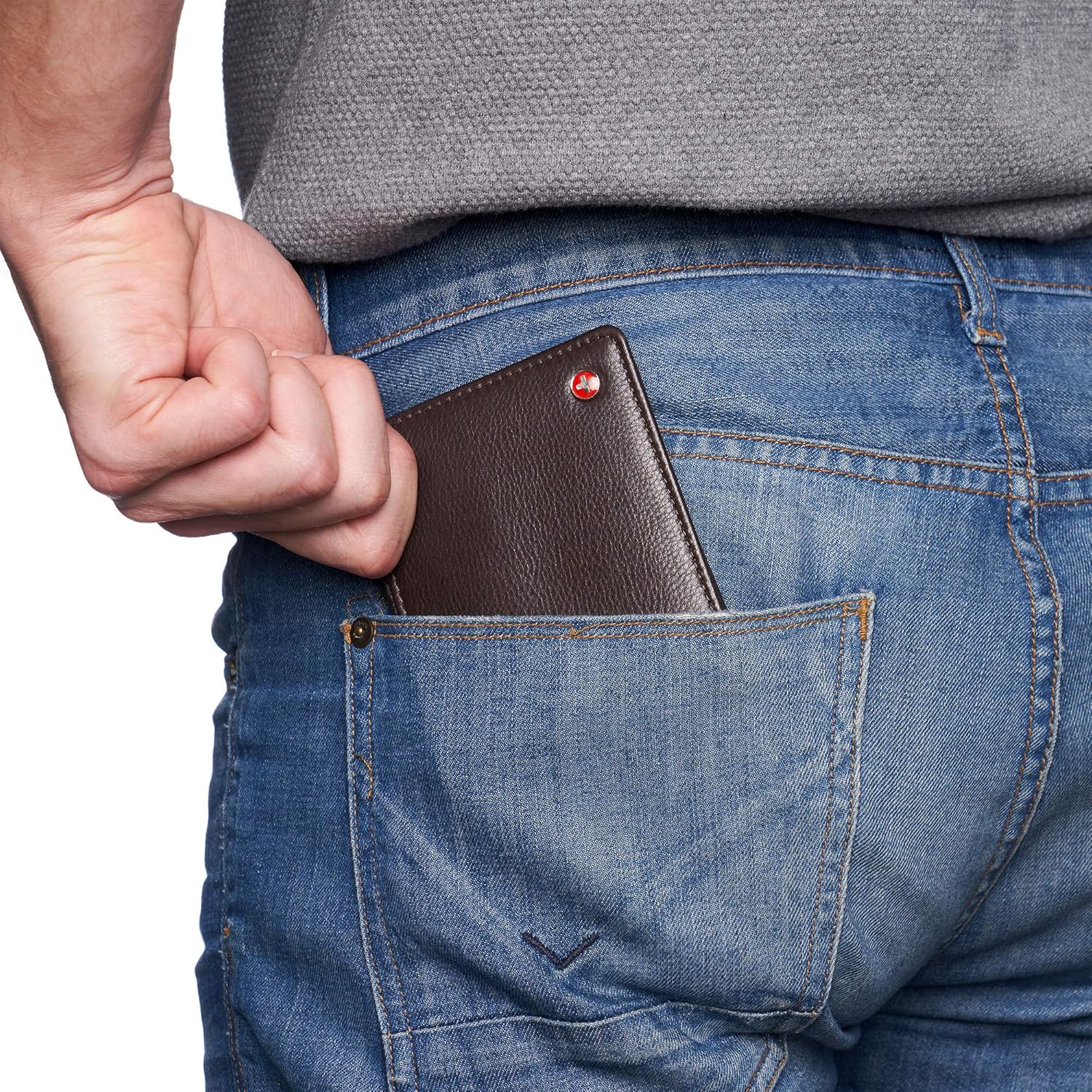 Alpine Swiss Connor Executive Bifold Wallet | Business Passcase for Men | Premium Leather | Dual ID Windows | RFID Blocking | Gift Box Included Soft Nappa Brown - Image 6