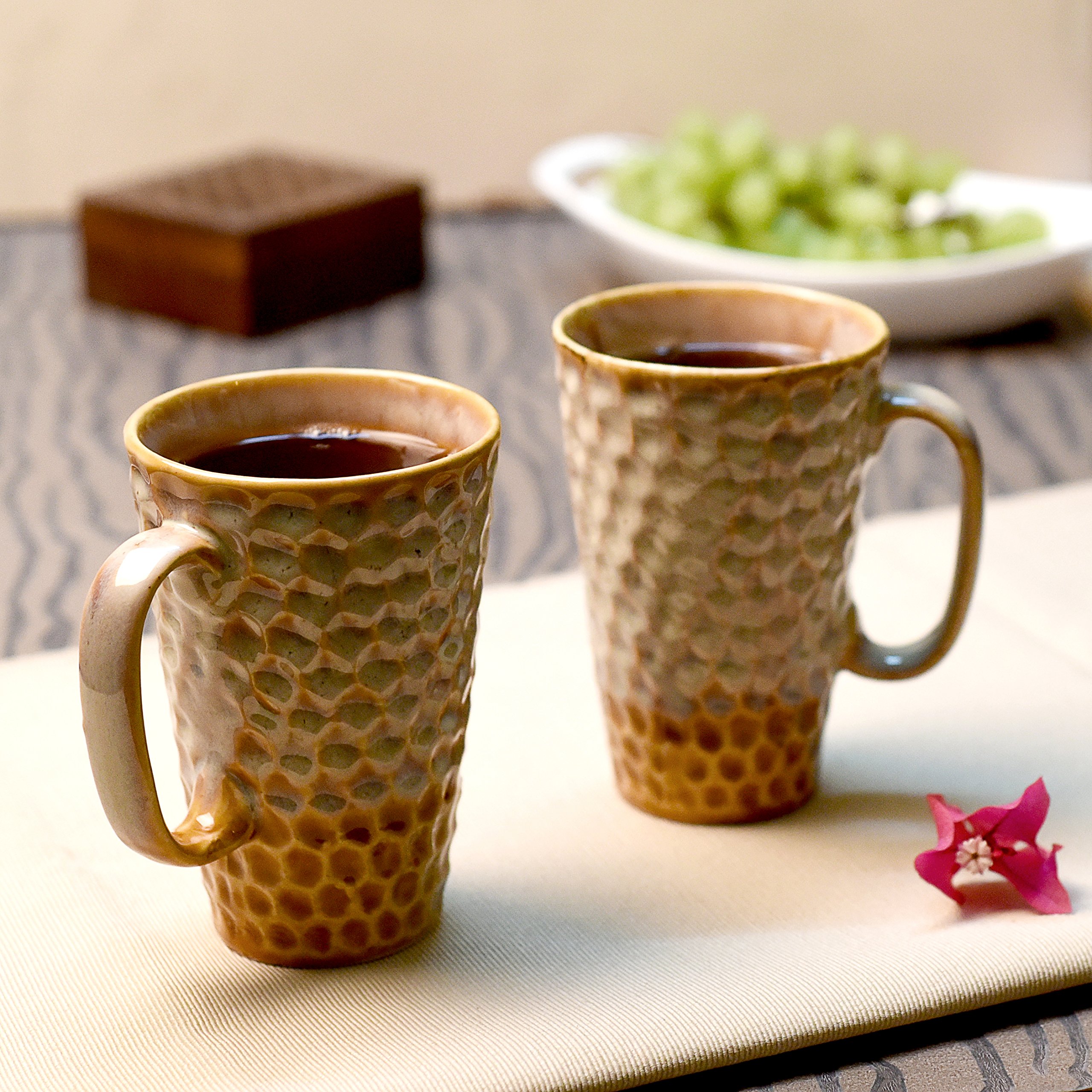 Unravel IndiaCeramic Studio Beer Mug Set (Set of 2)