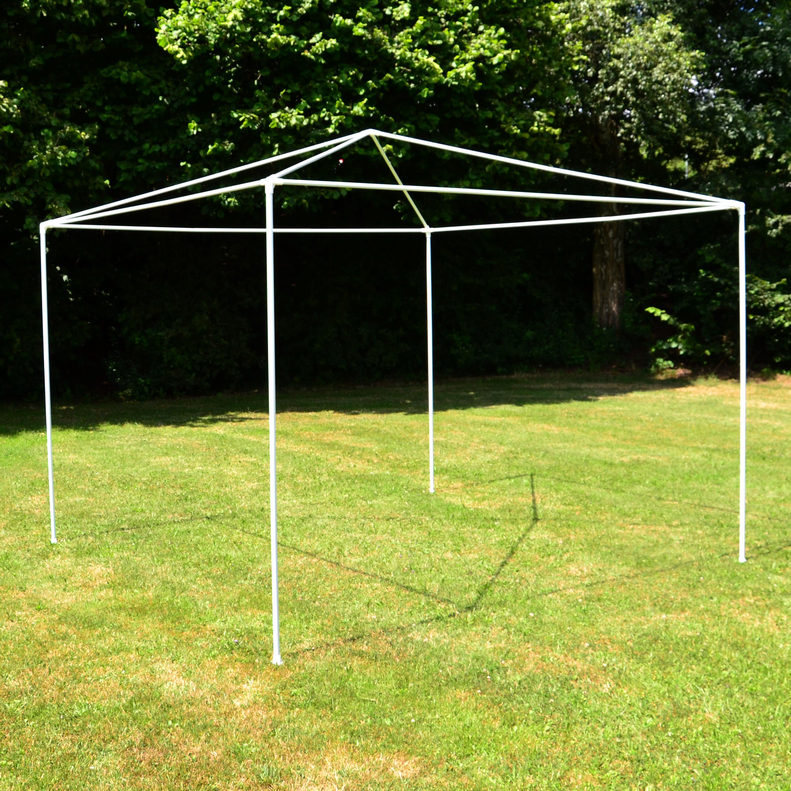 SONLEX Garten-Pavillon 3 x 3 m, wasserdicht, inklusive Heringe, Abspannseile, Eckverbinder, Material PE-Plane 110 g/m², Metallgestänge lackiert, Stecksystem Montage ohne Werkzeug, weiß
