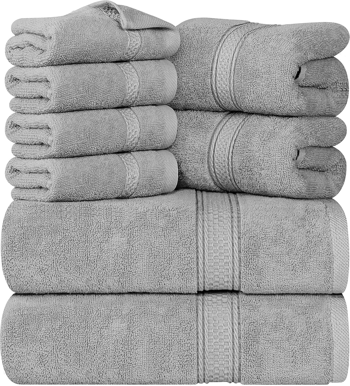 Utopia Towels Cool Grey Towel Set, 2 Bath Towels, 2 Hand