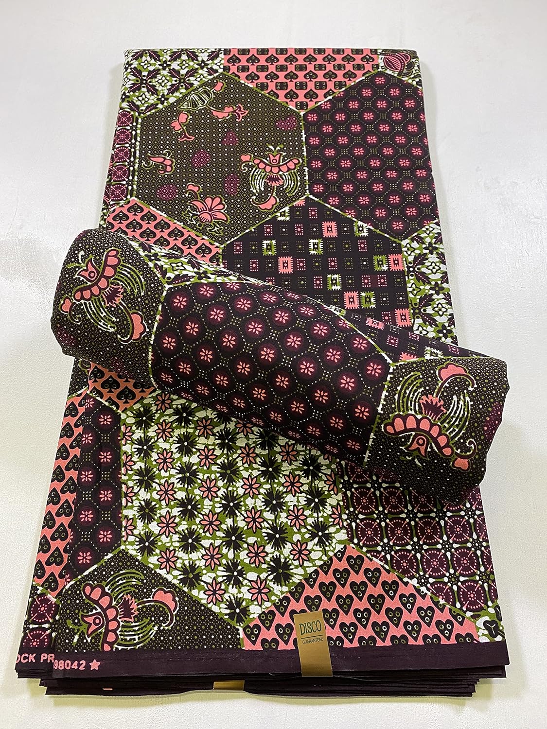 Ankara Wax Print Fabric| African Print in Fashion| African Cloth| African Dress Fabric Sell by 6 Yards 100% Cotton- Multicolor African Patches Design c