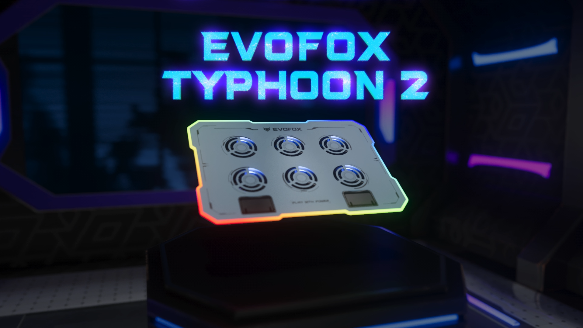 EvoFox Typhoon 2 Laptop Cooling Pad | 6 High-Speed Fans, RGB