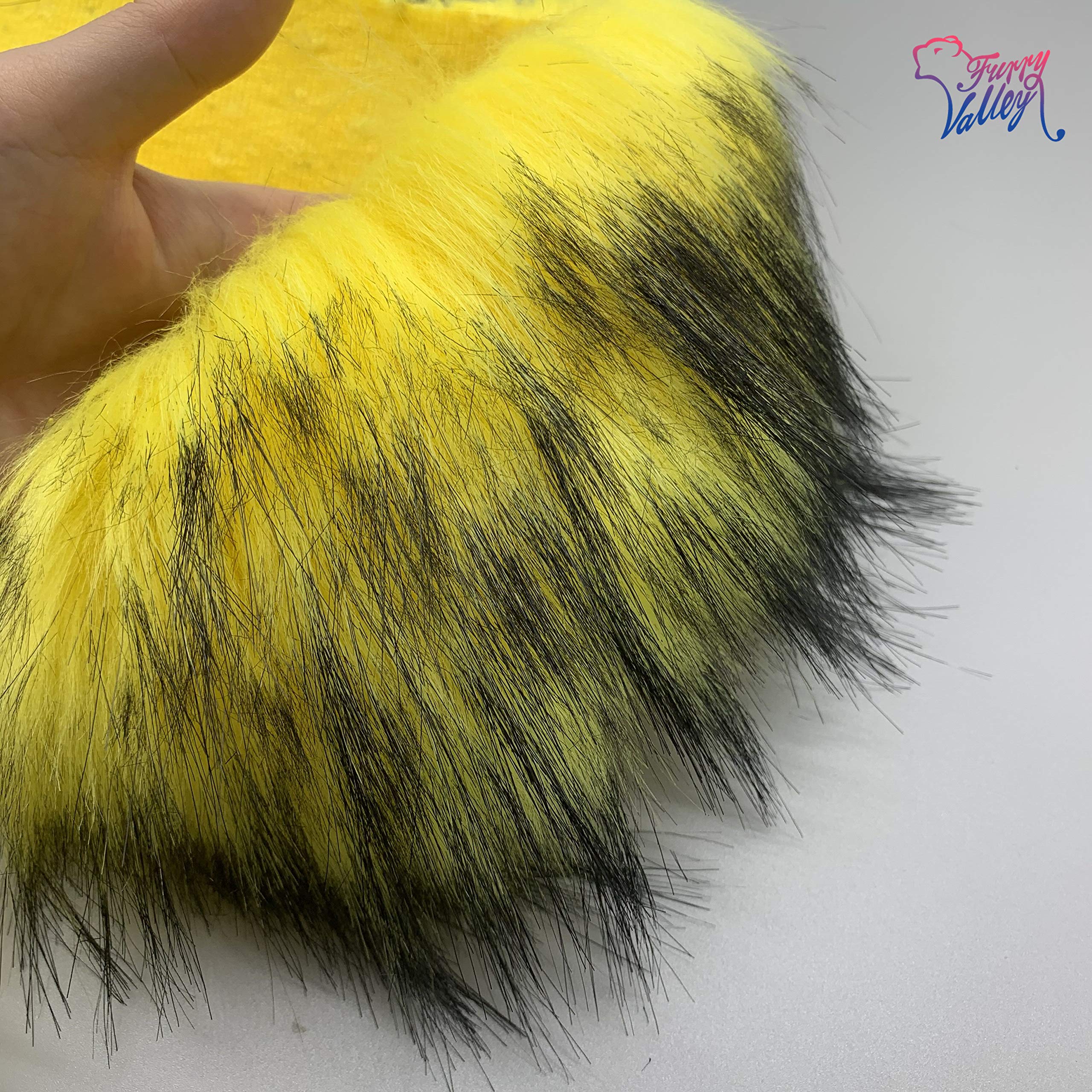 Furryvalley Faux Fur Trim Raccon Fox Fur Ribbon Craft Furry Stripe For Slippers Slides Fringe 2 Yards (Pink