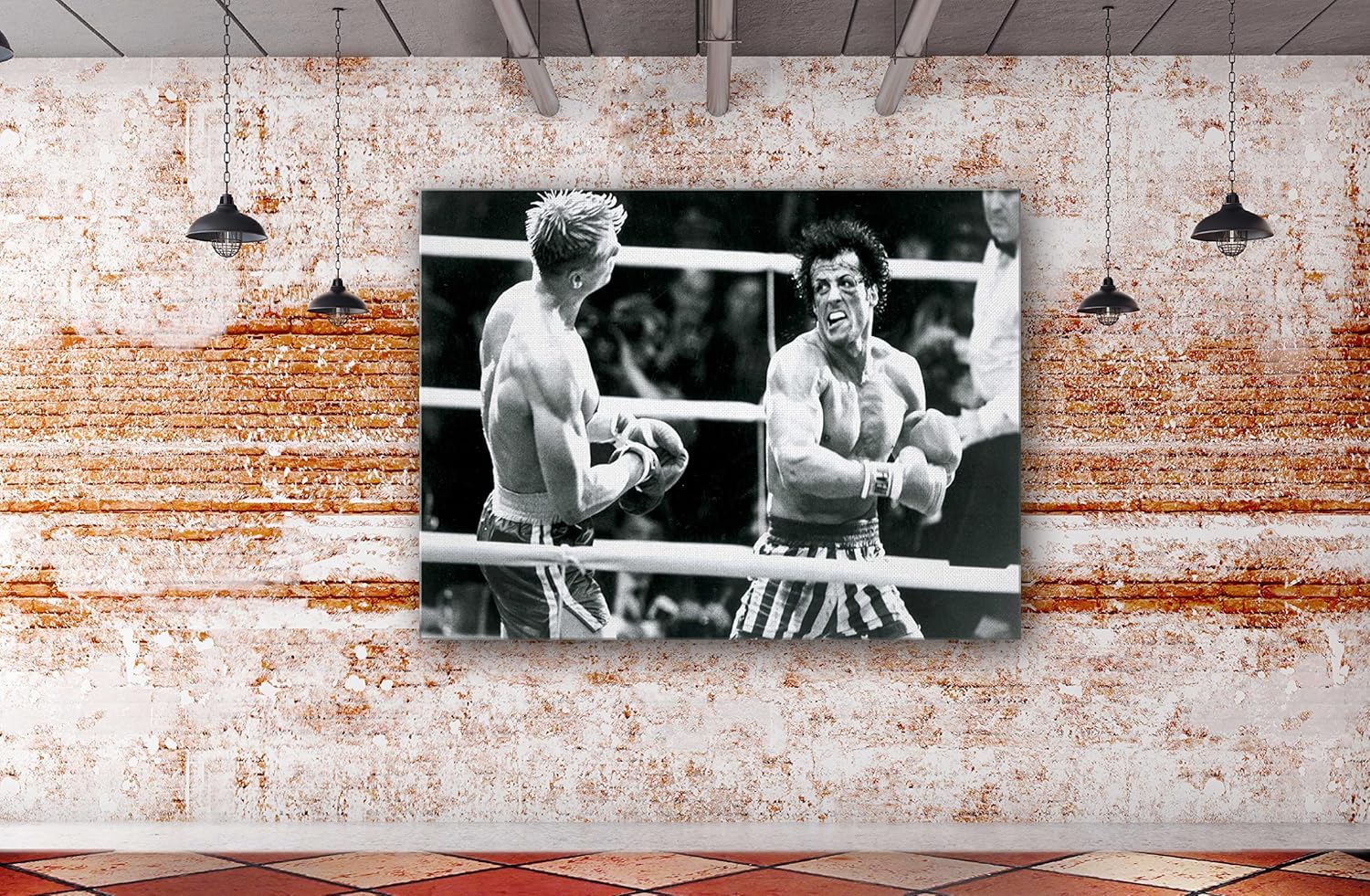 SpiritualHands Rocky Balboa Poster, Framed Canvas Picture Print Motivational Quote Wall Art, Sylvester Stallone Inspirational Artwork, Movie Quotes Home Office Bathroom Decor, Decorations & Movie Posters for Theater Room (Rocky Balboa Victory, 30" x 40" - Ready to Hang)