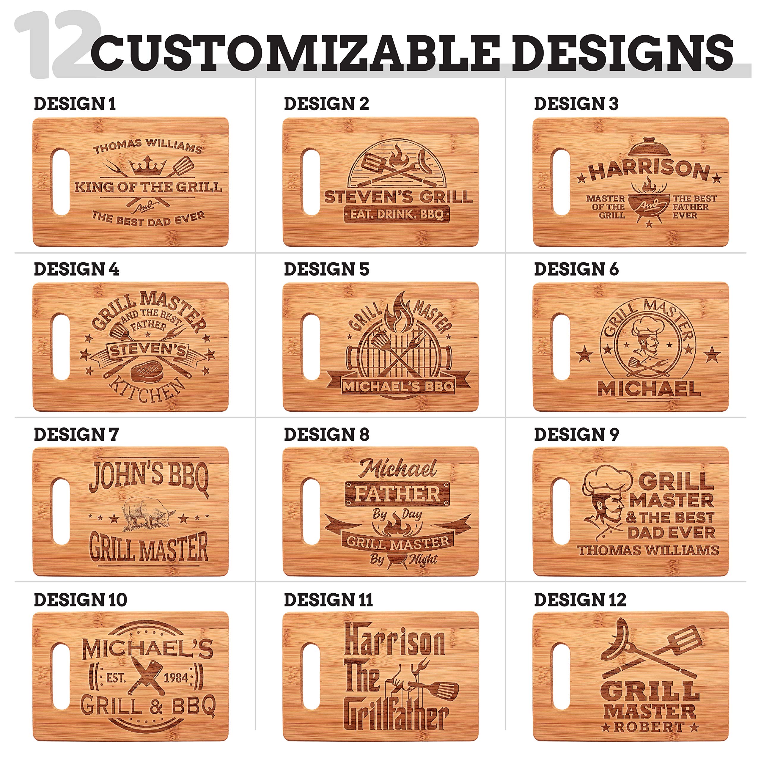 Gifts for Dad - Dad Grilling Gifts, Personalized Dad Cutting Board - Custom Gifts for Dad, Husband - Grill Master Series, 12 Designs - 6