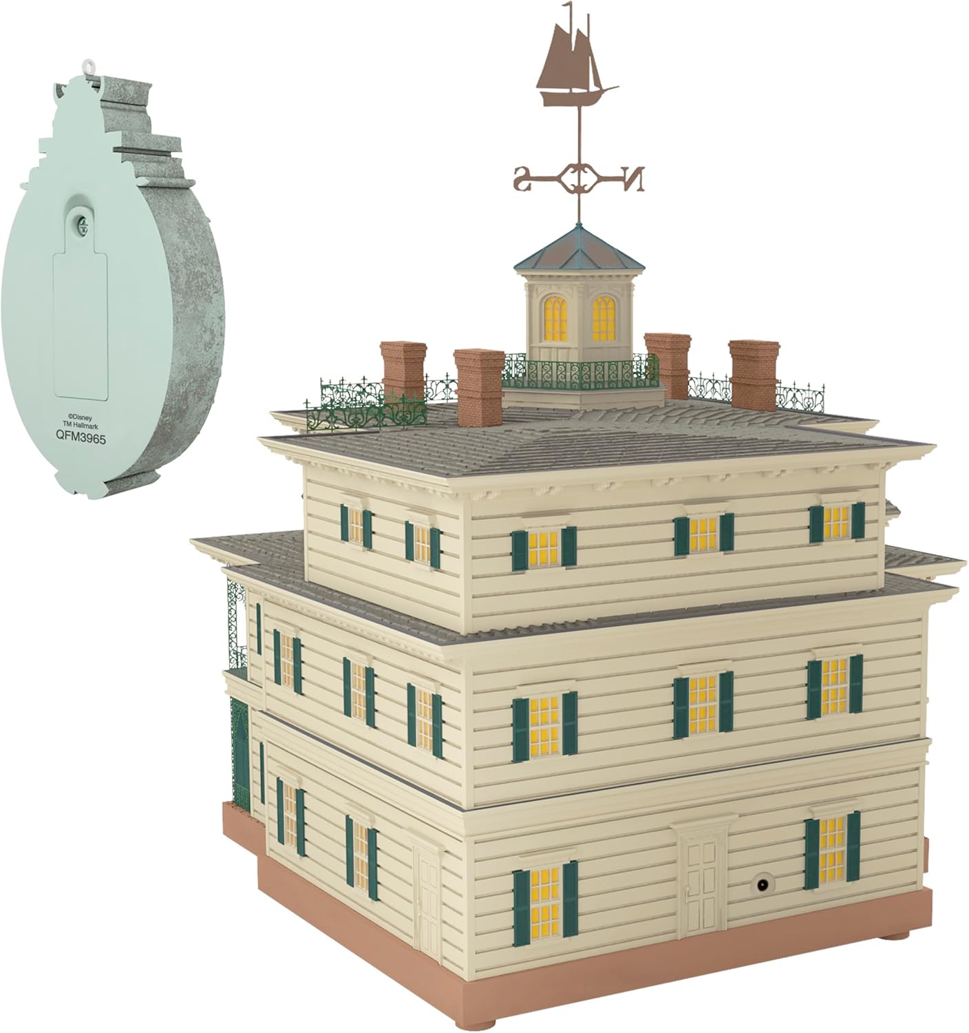 Hallmark Keepsake Christmas Tree Topper, Disney The Haunted Mansion Collection Disneyland Manor with Light and Sound, Gifts for Disney Fans