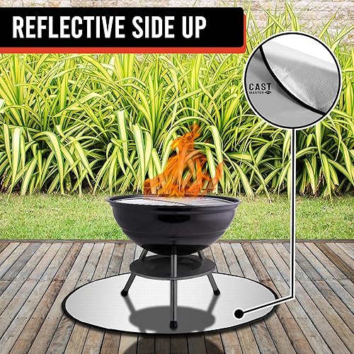 Miniatura 4 de Cast Master Elite - Alfombrilla ignífuga para debajo de la hoguera, almohadilla protectora de cubierta resistente al calor de dos caras, protector