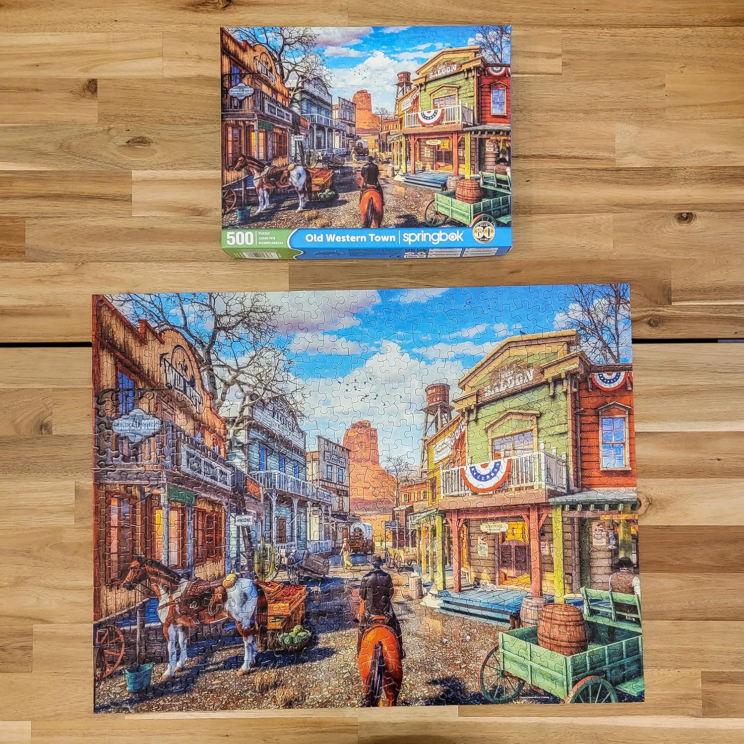 Springbok's 500 Piece Jigsaw Puzzle Old Western Town - Made in USA