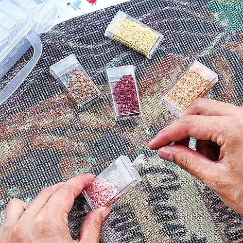 Miniatura 3 de Huacan Caja de almacenamiento de las rejillas de los accesorios 64 de la pintura del diamante de los envases de almacenamiento