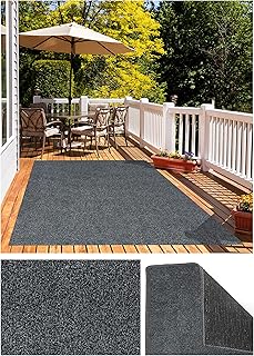KOECKRITZ Rugs Custom Sized Indoor/Outdoor Artificial Grass Turf (Color: Grey Black)