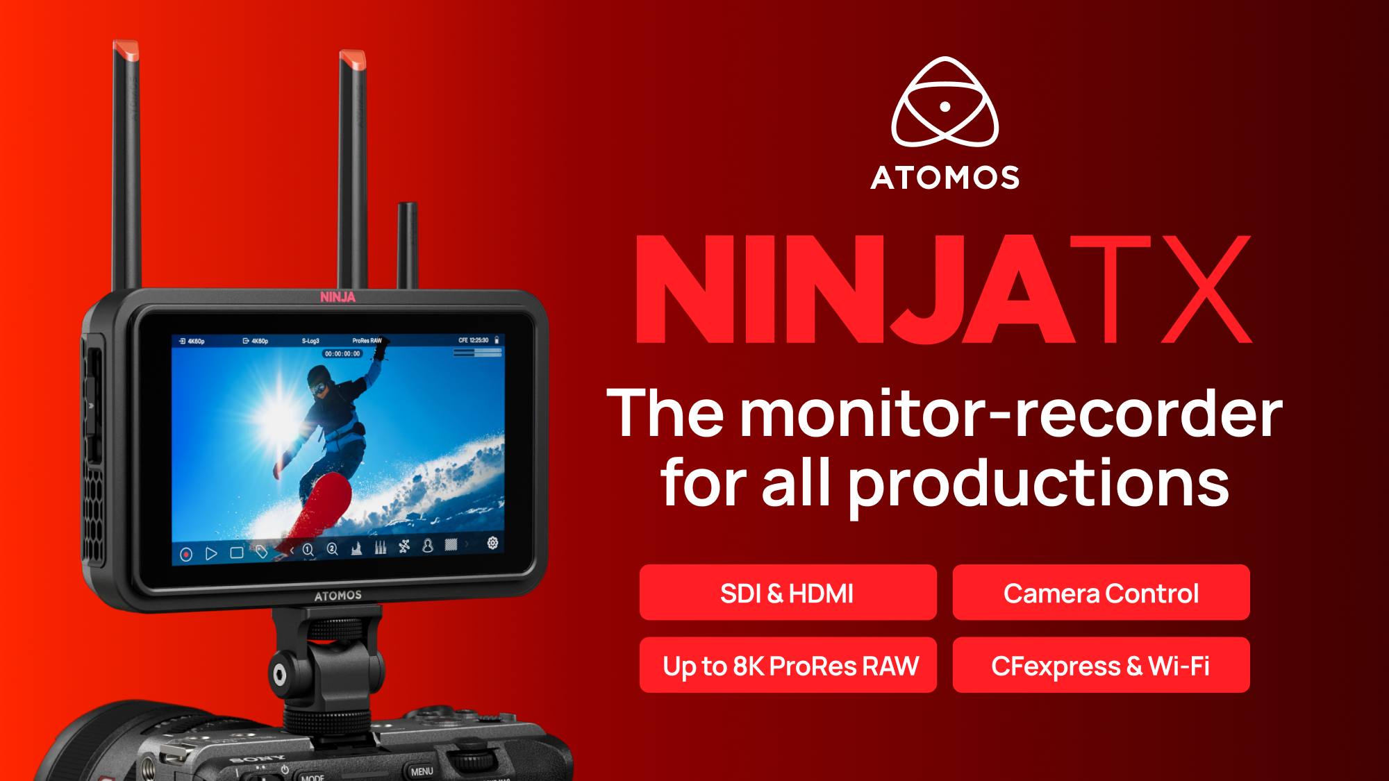 Amazon | Atomos Ninja TX 5.2インチ 外部モニター 1500nit HDR 8K RAW