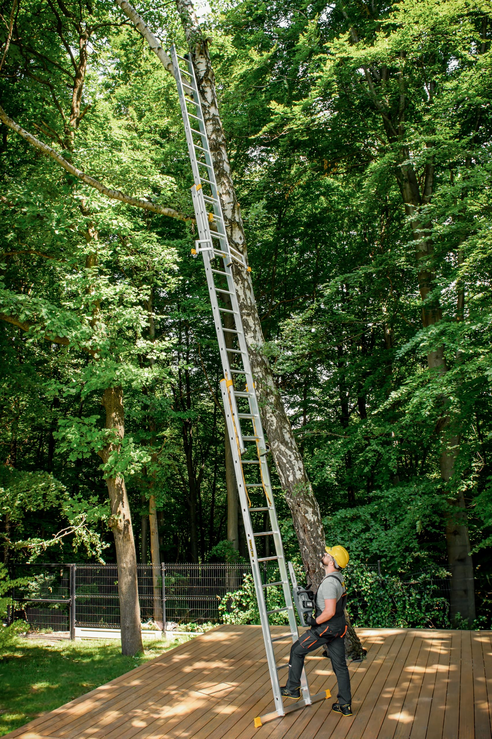 DRABEST - Max Échelle Pliante Professionnelle en Aluminium - 3 x 13 marches - 9,37 m - Industriel - jusqu'à 150 kg - pour Le bâtiment - Polyvalent - Extensible - Ajustable - Échelle d'escalier