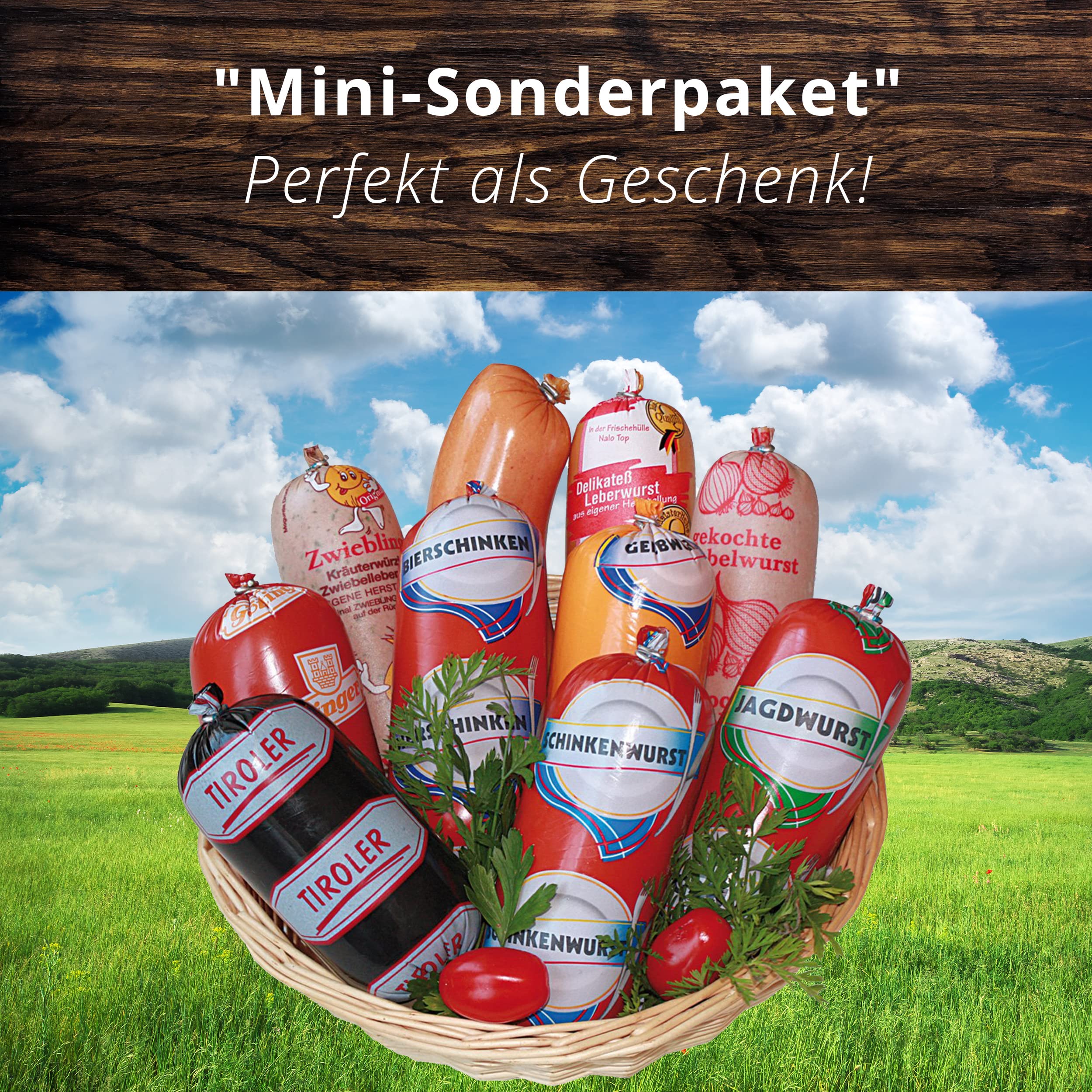 Landmetzgerei Schiessl Mini-Sonderpaket 2300g Hausmacher Wurstpaket glutenfrei laktosefrei Wurst Schinken Tiroler Geschenkset
