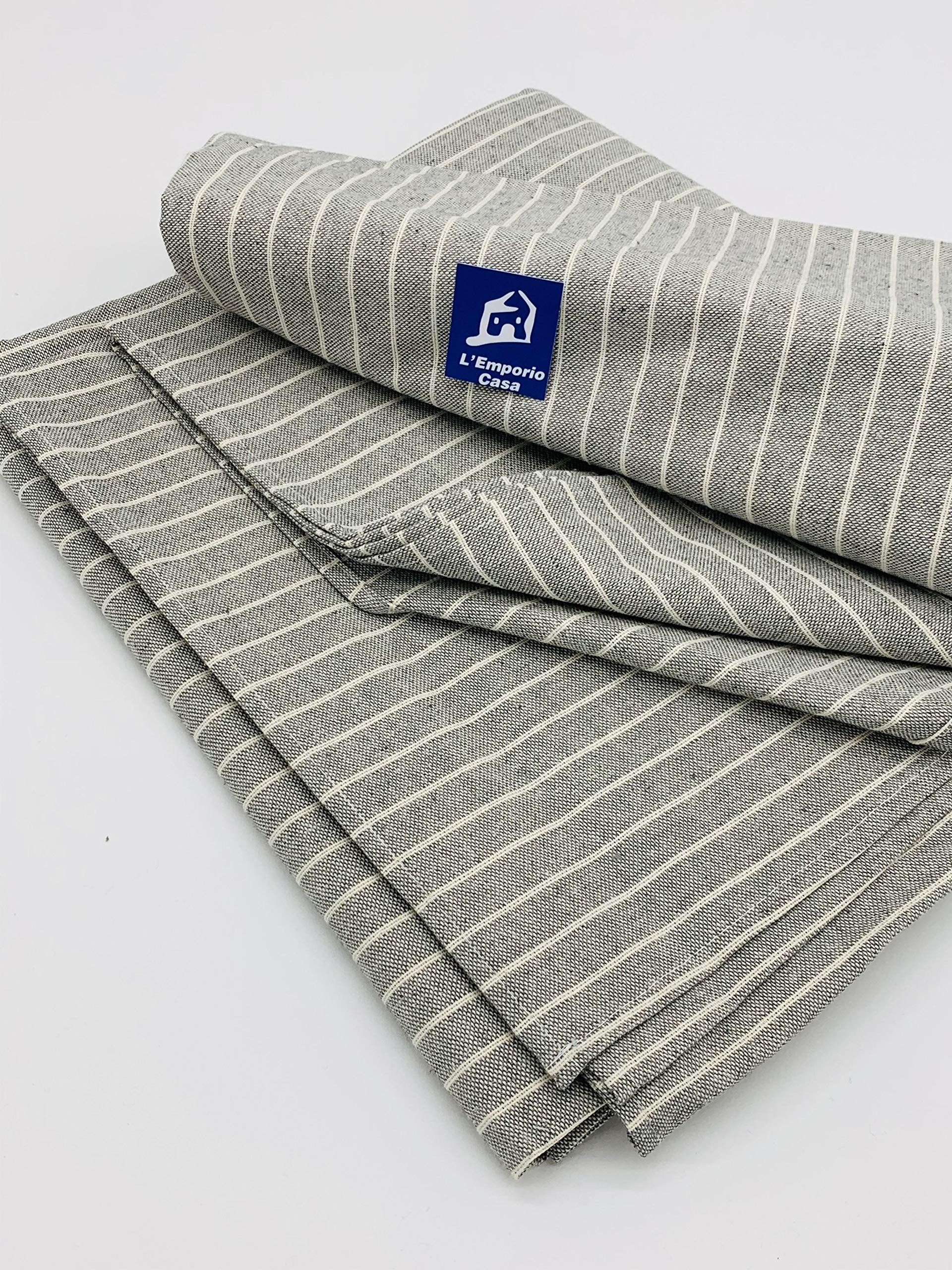 L'Emporio Casa Telo Copridivano Copriletto Tela Grossa Robusta Cotone in Panama 160X260-260x280-360x280 Misure Maxi Lenzuolo Copritutto Cotone Granfoulard Made Italy (GRIGIO, 160X280)