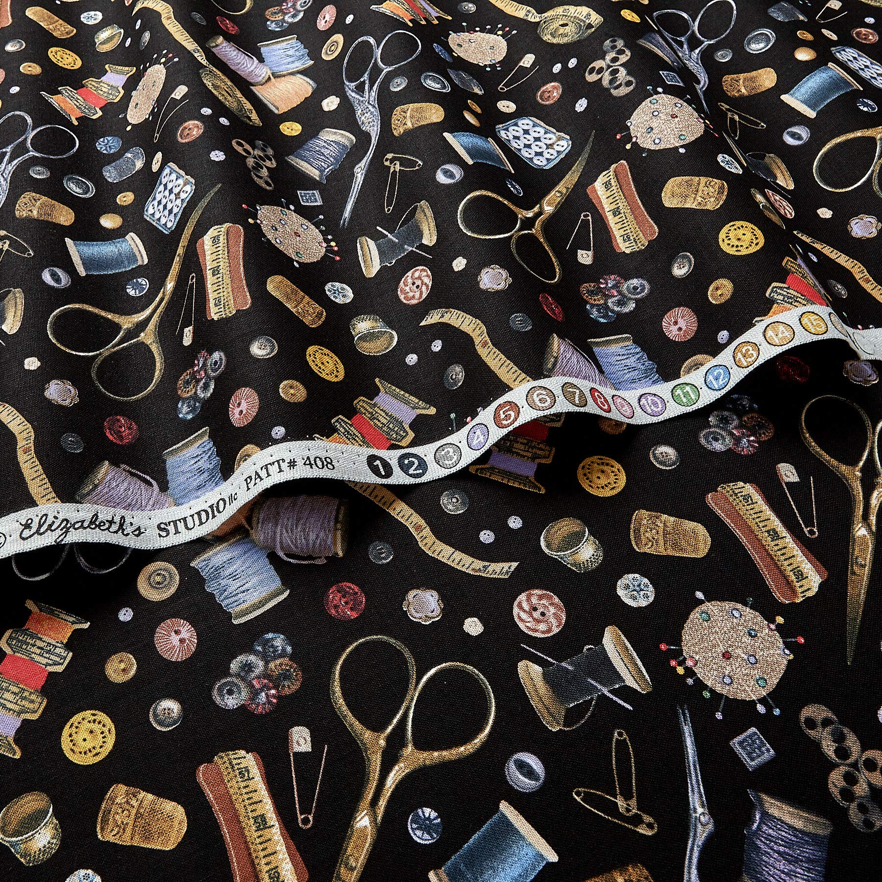 Stitch In Time Notions Black, Fabric by the Yard - Image 2