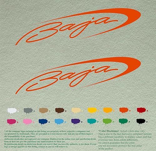 Miniatura 10 de Juego de 2 calcomanías de vinilo compatibles con Baja Boats (36 pulgadas, color negro 070)