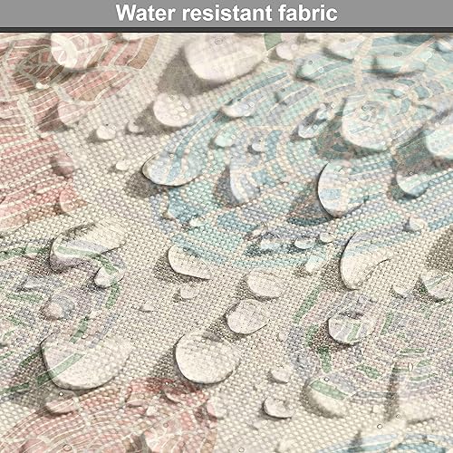 Vista 265 de Lunarable The Yard, tela azul real de The Yard, patrón de cerámica inspirado en el Medio Oriente estilo marroquí, estampado oriental, tela de satén