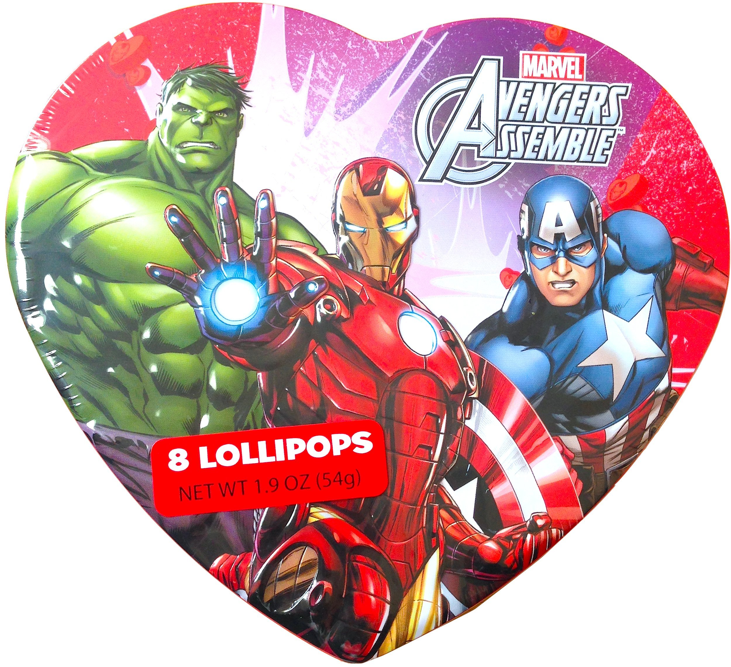Buy Avengers Assemble Ironman,Captain America, and Hulk Classroom Valentines  Heart Shaped Tin with Lollipops Inside Online at desertcart Jamaica