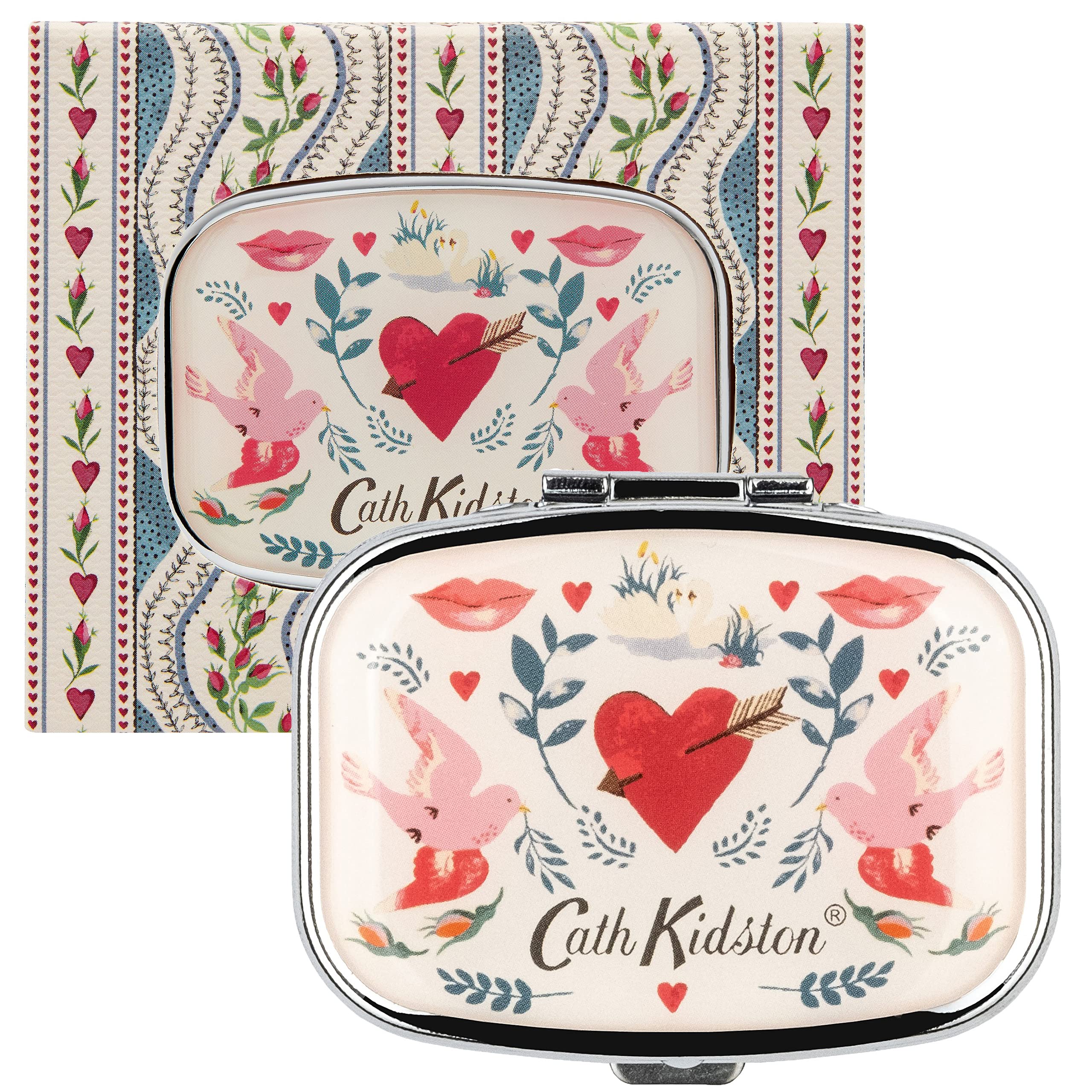 Cath Kidston Keep Kind Mint Compact Lip Balm With Mirror In Gift Box | Help Lips Feel Luscious | Cocoa Seed Butter & Vitamin E | Vegan Friendly | 6g