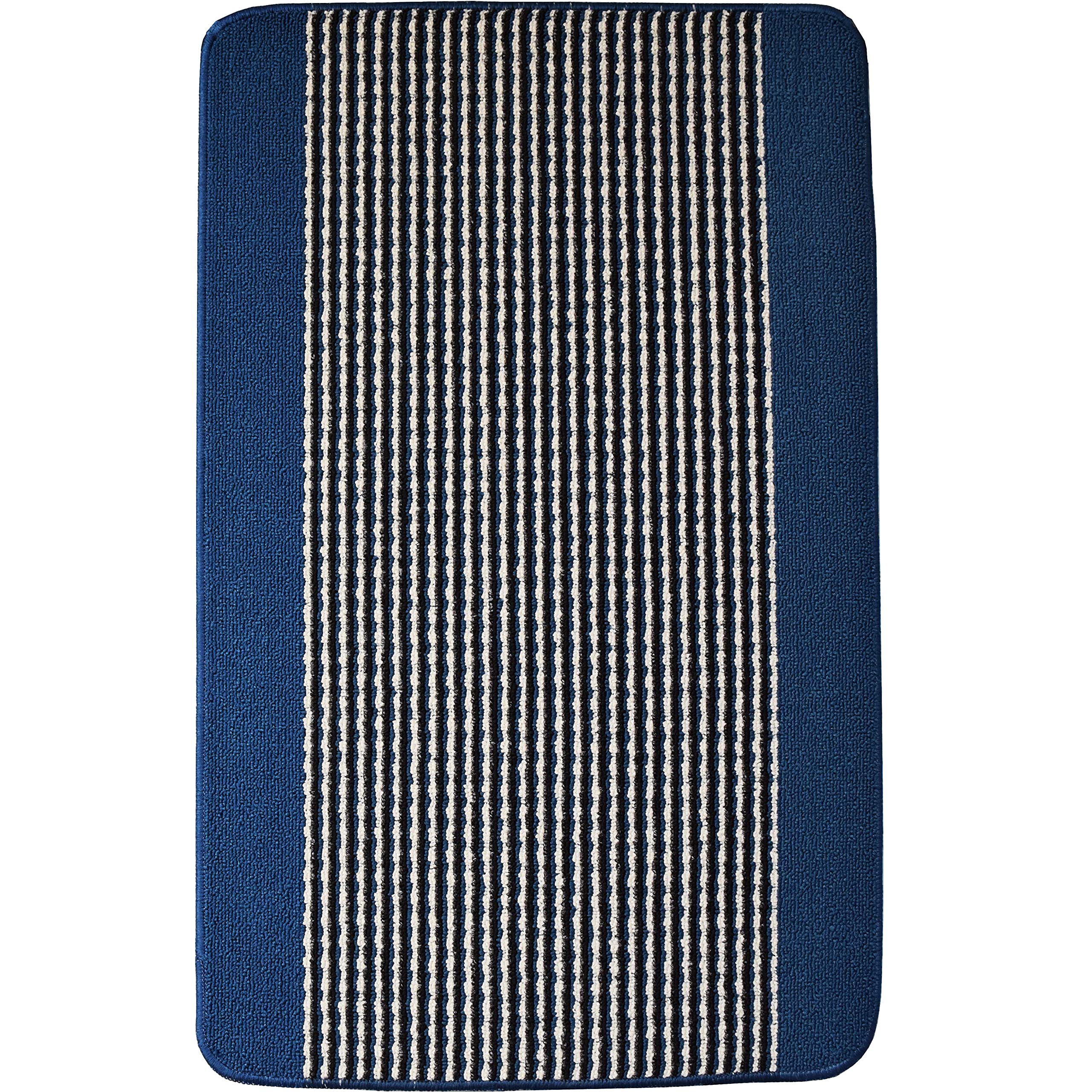 SrS Rugs Paris Range Kitchen Door Mat Hallway Runner Non Slip Washable Multi Colours Rug (80cm x 100cm, Navy)