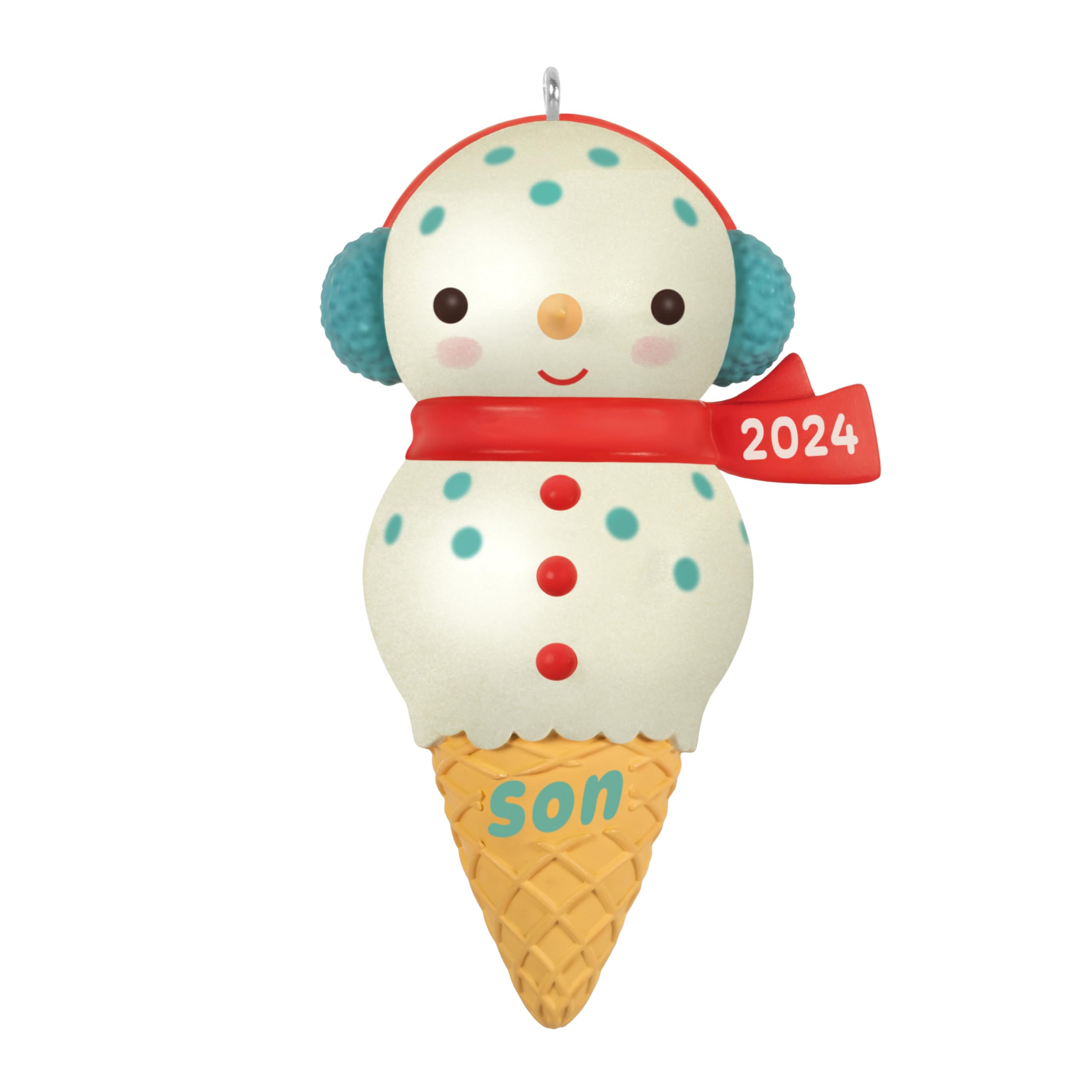 Hallmark Keepsake 2024, Son Snowman Ice Cream Cone Christmas Ornament 2024