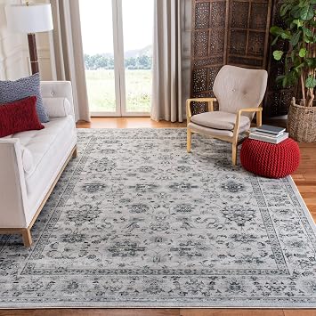 SAFAVIEH Vintage Collection 8 x 11 Grey/Ivory VTG430A Oriental Traditional Distressed Area Rug