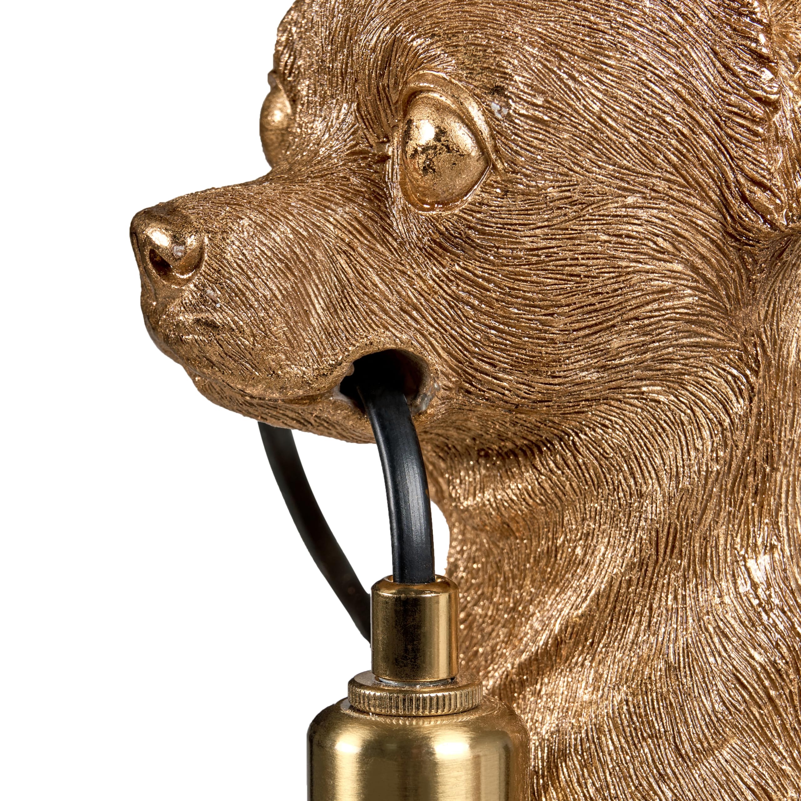 Beliani Tischlampe in Tierform Hund gold Nachttischlampe Leselampe Tischleuchte Rocco
