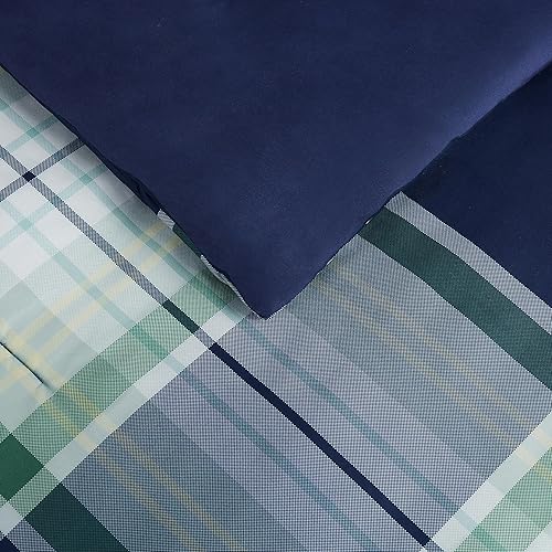 Miniatura 4 de Serta Simply Clean Scott - Juego de edredón suave y moderno de 2 piezas a cuadros con funda de almohada para todas las estaciones, individual XL,