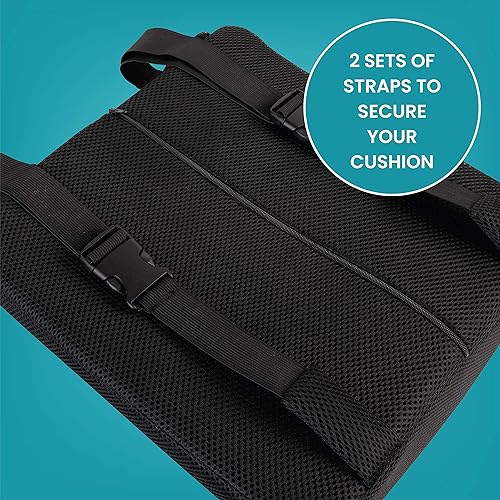 Miniatura 4 de Healthy Spirit Almohada lumbar de espuma viscoelástica, apoyo para la espalda, para silla de oficina, coche, color negro, 1 unidad