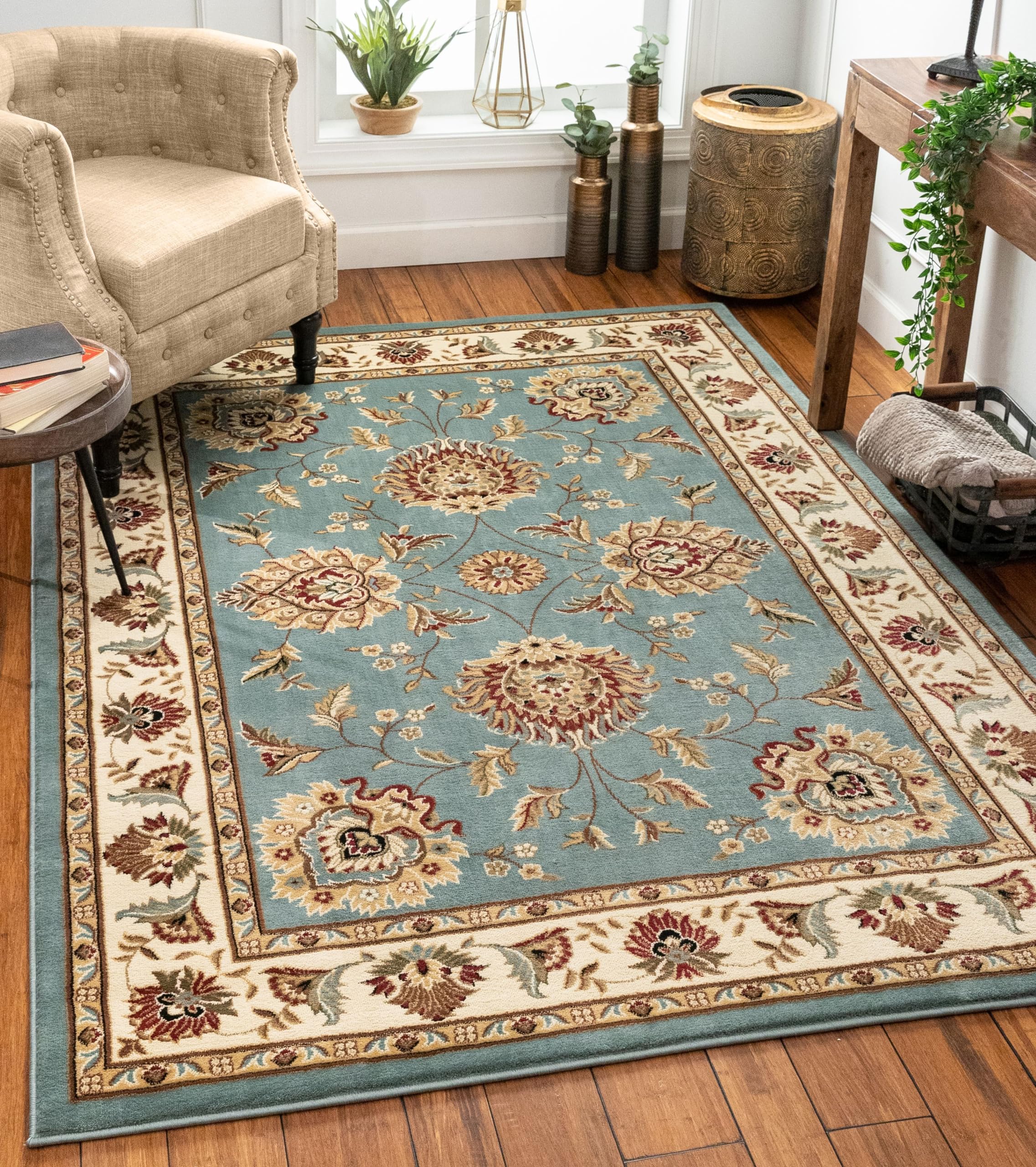 Well Woven Timeless Abbasi Light Blue Traditional Area Rug 7'10" X 10'6"