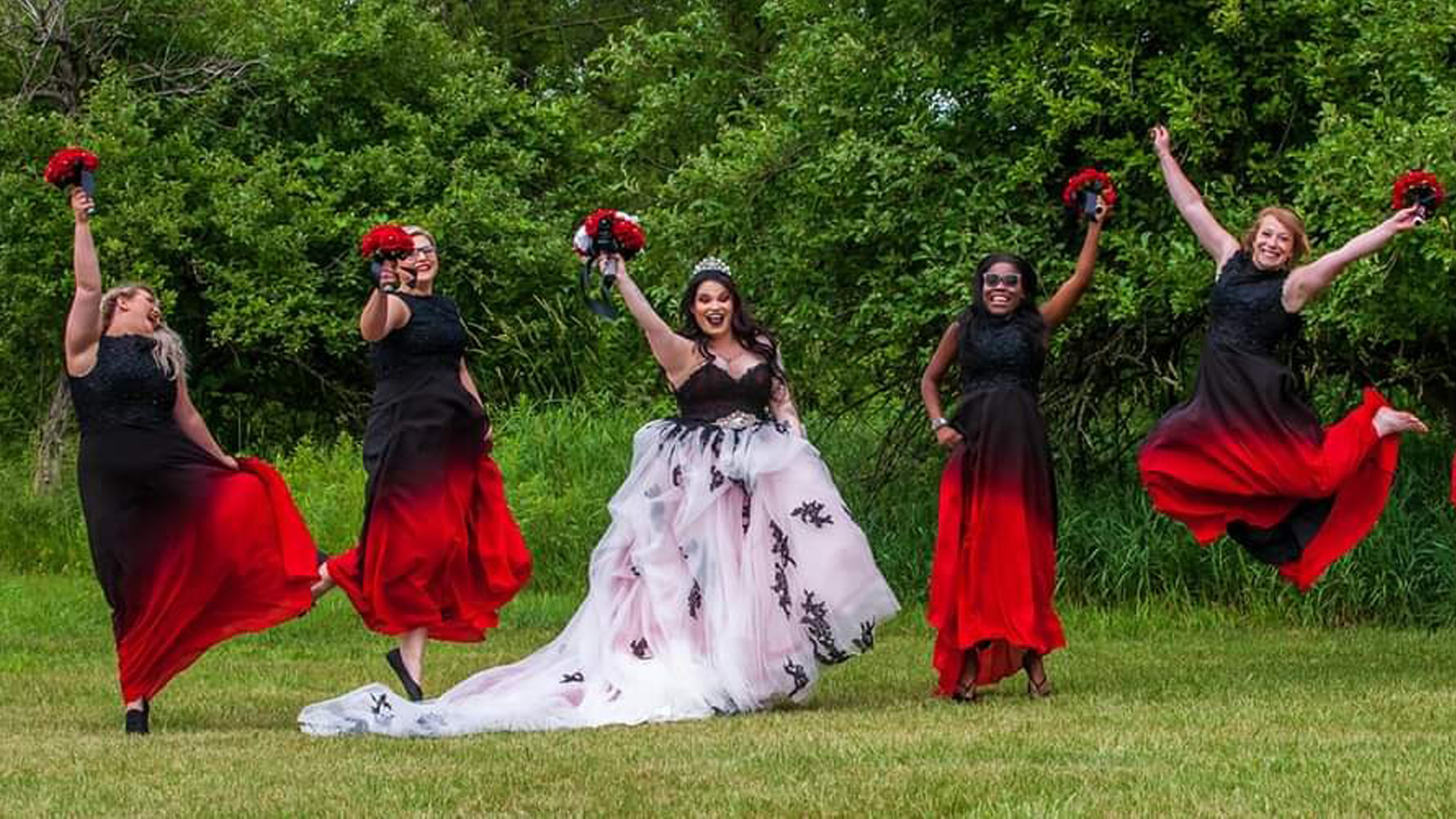 Amazon.com: Beilite Straps Sequins Ombre Evening Prom Dress Wedding Party  Gowns Gradient Color Chiffon Bridesmaid Dress Black&Red E 2 : Clothing,  Shoes & Jewelry