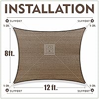 Vista 7 de ColorTree - Toldo personalizable, parasol rectangular, de vela, estándar comercial, resistente, rectángulo, bloquea los rayos UV, estándar