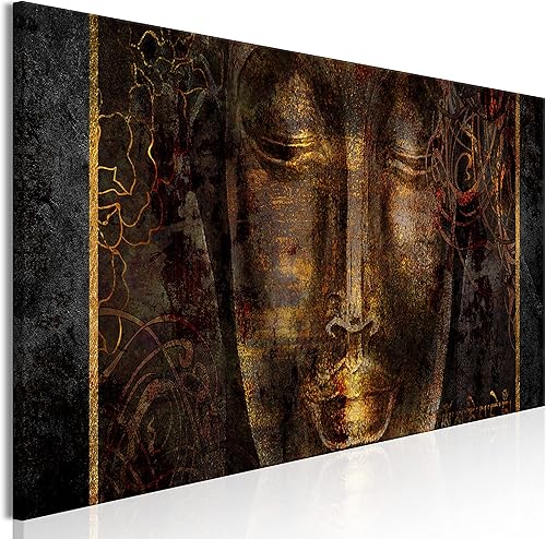 artgeist Lienzo decorativo para pared, diseño de cara de Buda de 47 x 16 pulgadas, 1 unidad, decoración para el hogar, cuadro estirado, pintura