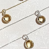 Vista 130 de Round Pendant Necklace, Natural Gemstones, Labradorite, Rainbow Moonstone, Crystal, Rose Quartz, Amethyst, Citrine, Sterling Silver, Handmade