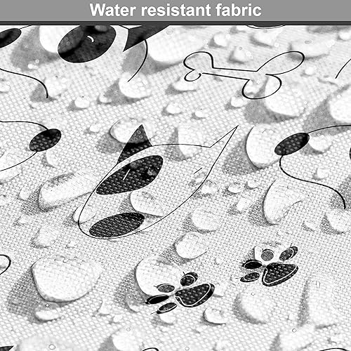 Miniatura 306 de Lunarable - Tela para amantes de perros de The Yard, patrón divertido de animales de dibujos animados en posiciones caprichosas estirando y Beige y