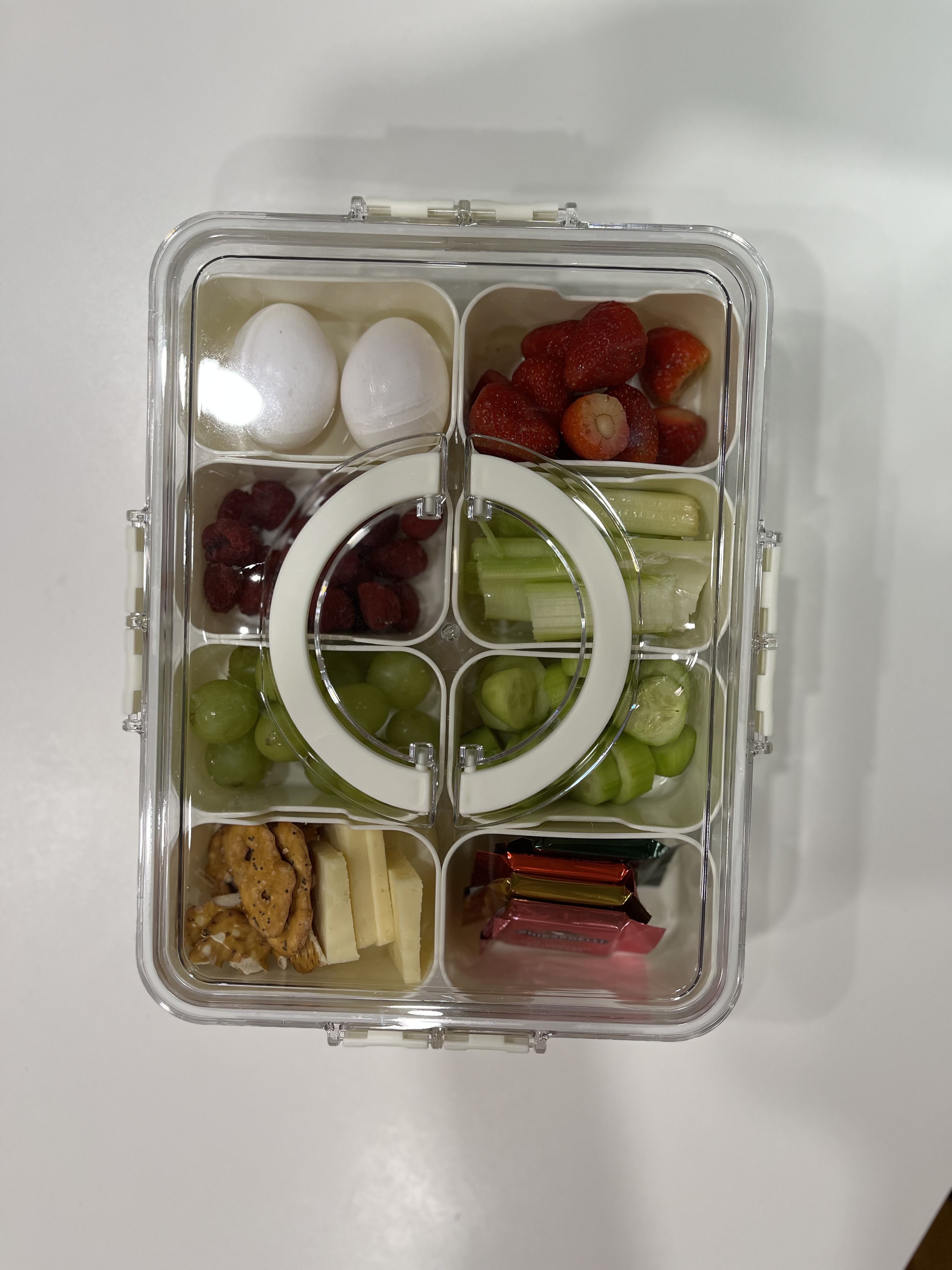 Watch My review of this 8 compartment snackle box. on Amazon Live
