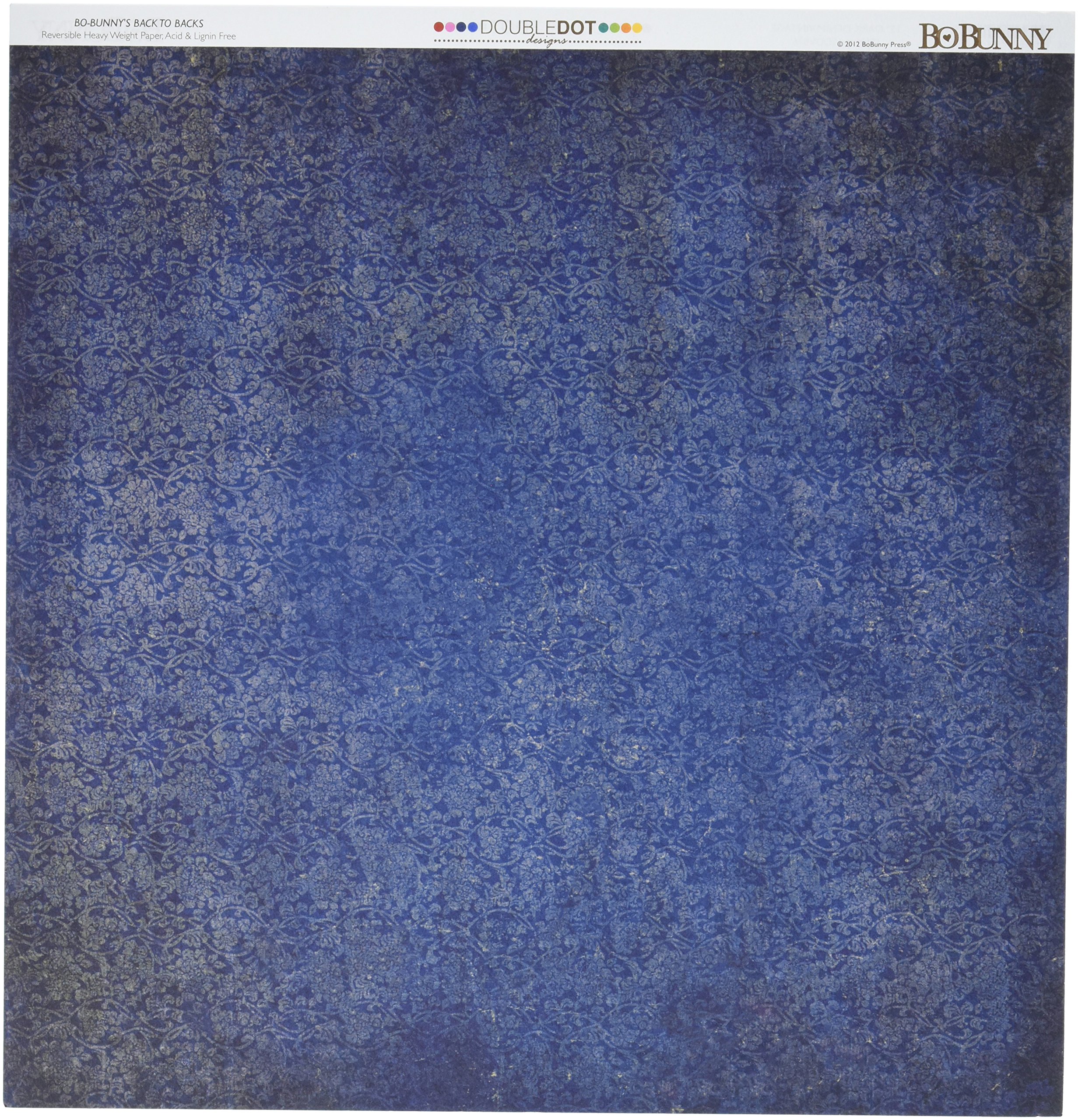 Bo Bunny Vintage Double Dot Double-Sided Cardstock 12"X12"-Dark Denim 25 per Pack