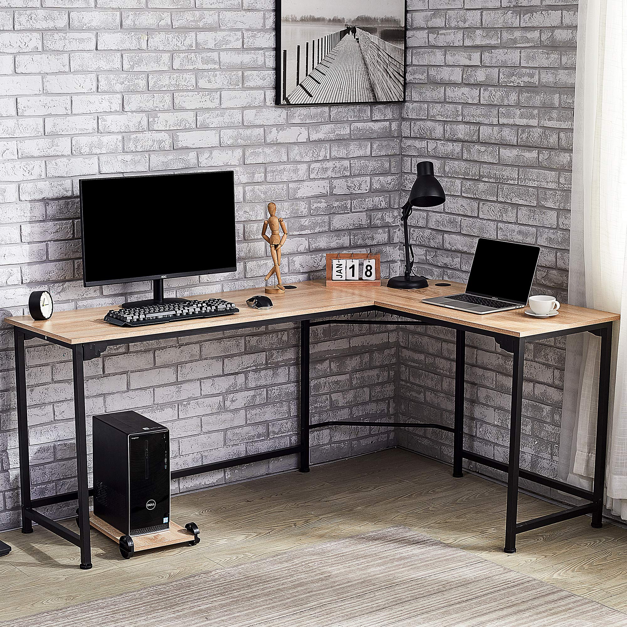 Buy COZ L Shaped Computer Desk with Tower Stand, Corner Desk with