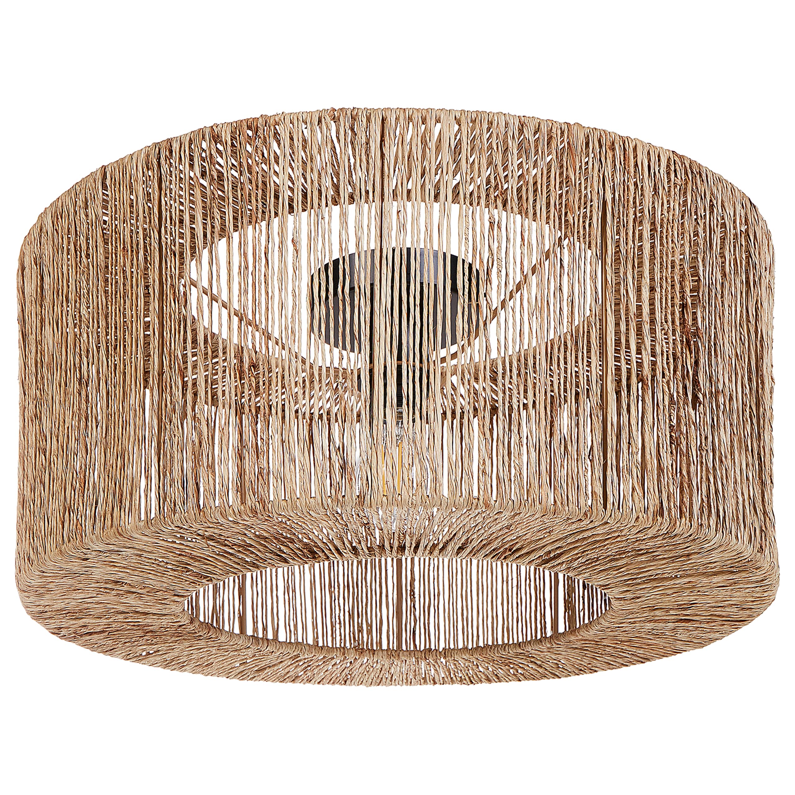 Beliani Deckenleuchte Jute- u. Papierschnur natürlich rund ⌀ 50 cm Trommelform Boho Sewa