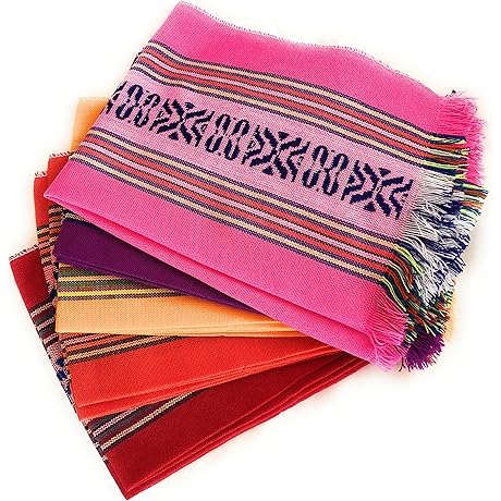 Set of 12 Fiesta Authentic Mexican Servilletas para Bordar a Mano