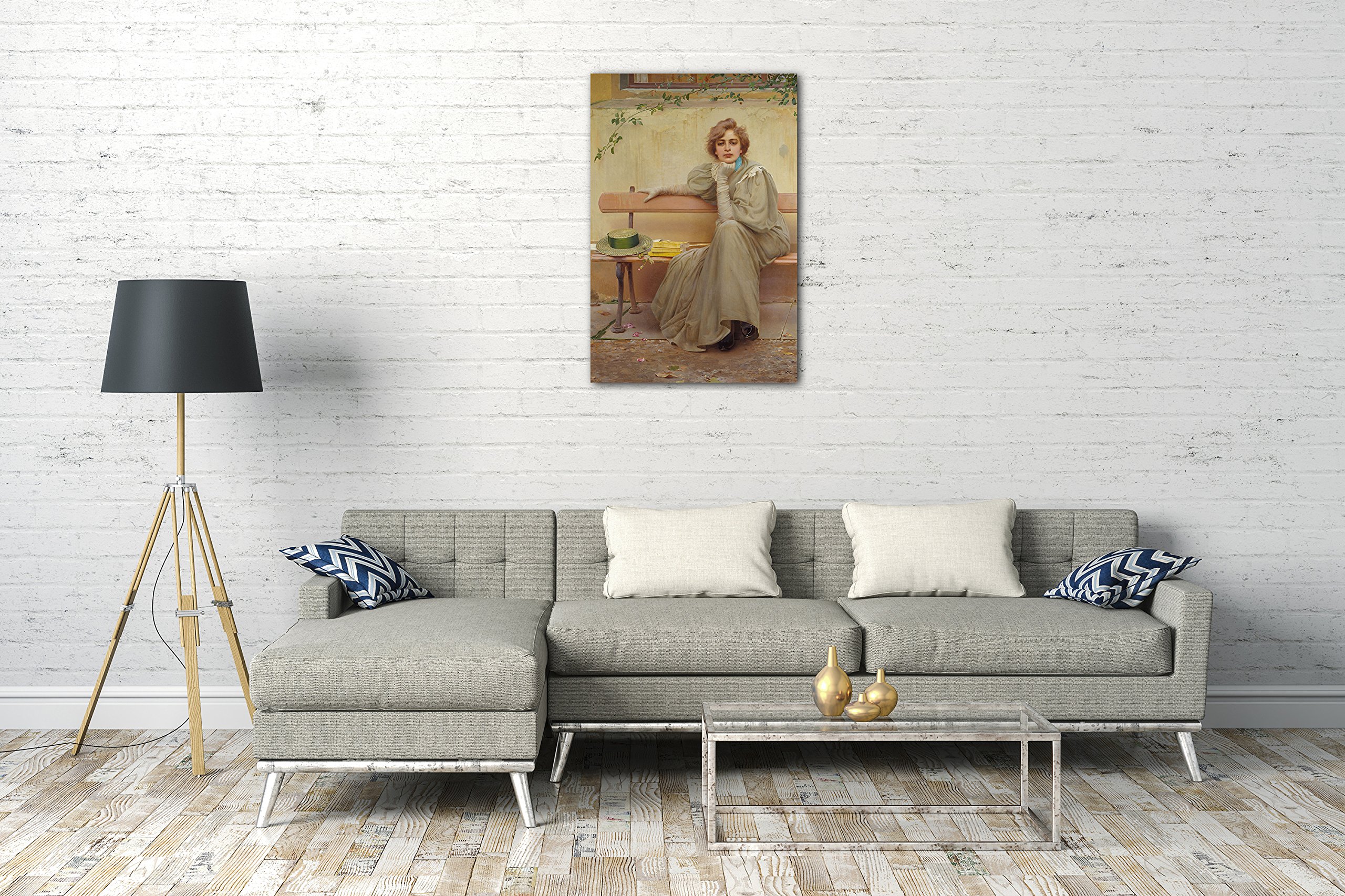 Printed Paintings Stampa su Tela (70x100cm): Vittorio Matteo Corcos - Sogni/Sogni/Sogni (con