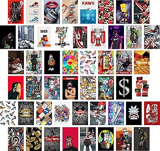 LIYA 50PCS Hypebeast Wall Collage Kit - 4x6inch - Hypebeast Room Decor, Aesthetic Wall Collage Kit Cool Posters Prints for Teen Boys Men Guys Girls Room Bedroom Dorm Decor, Posters for Room Aesthetic, Cool Posters (Hypebeast)