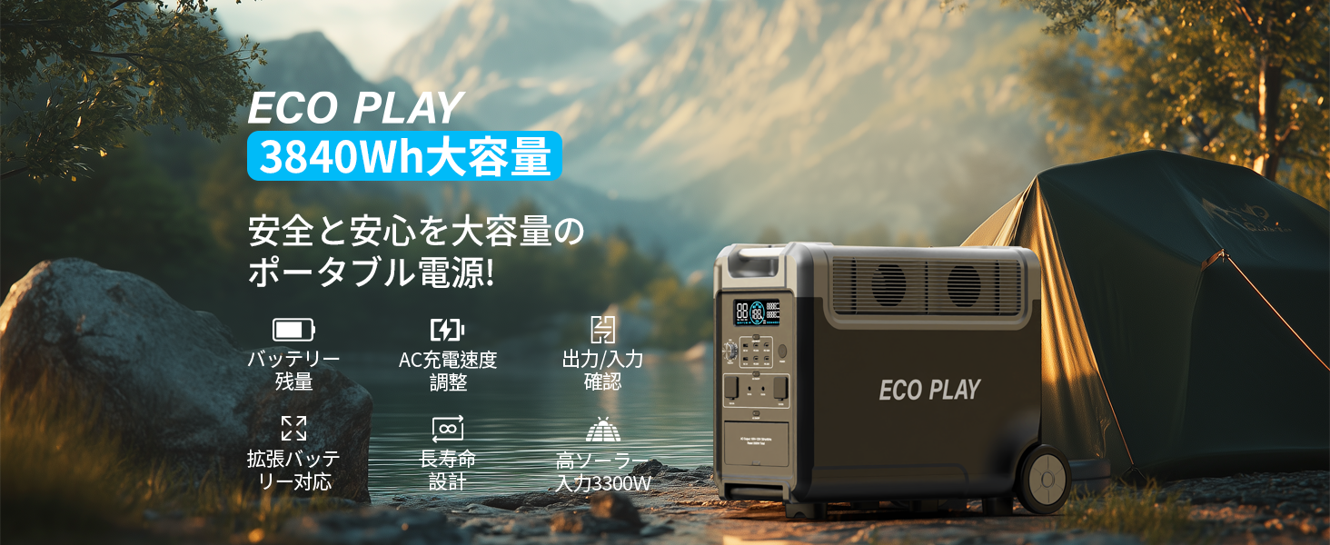 Amazon.co.jp: Eco Play 3600 Pro Portable Power Supply, 7 Times