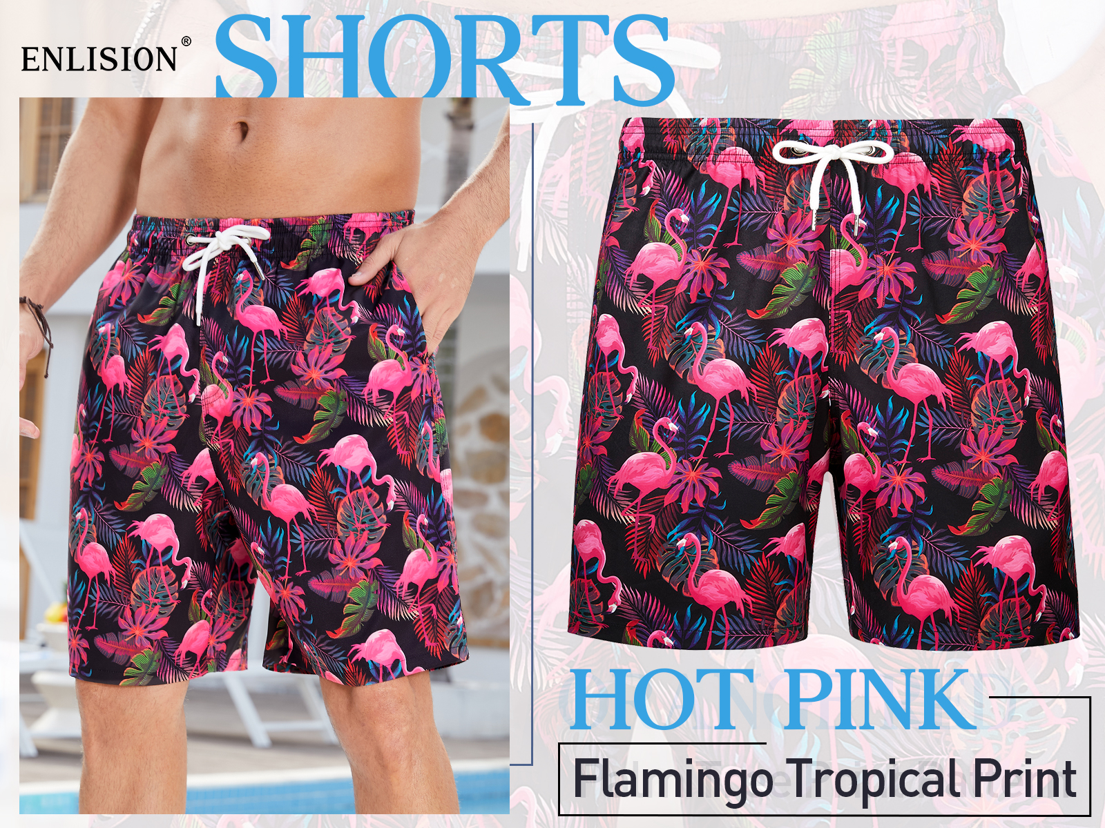 Short De Bain Homme Séchage Rapide Hawaïen - Maillot Piscine Plage Surf Avec Doublure Filet - S-3XL